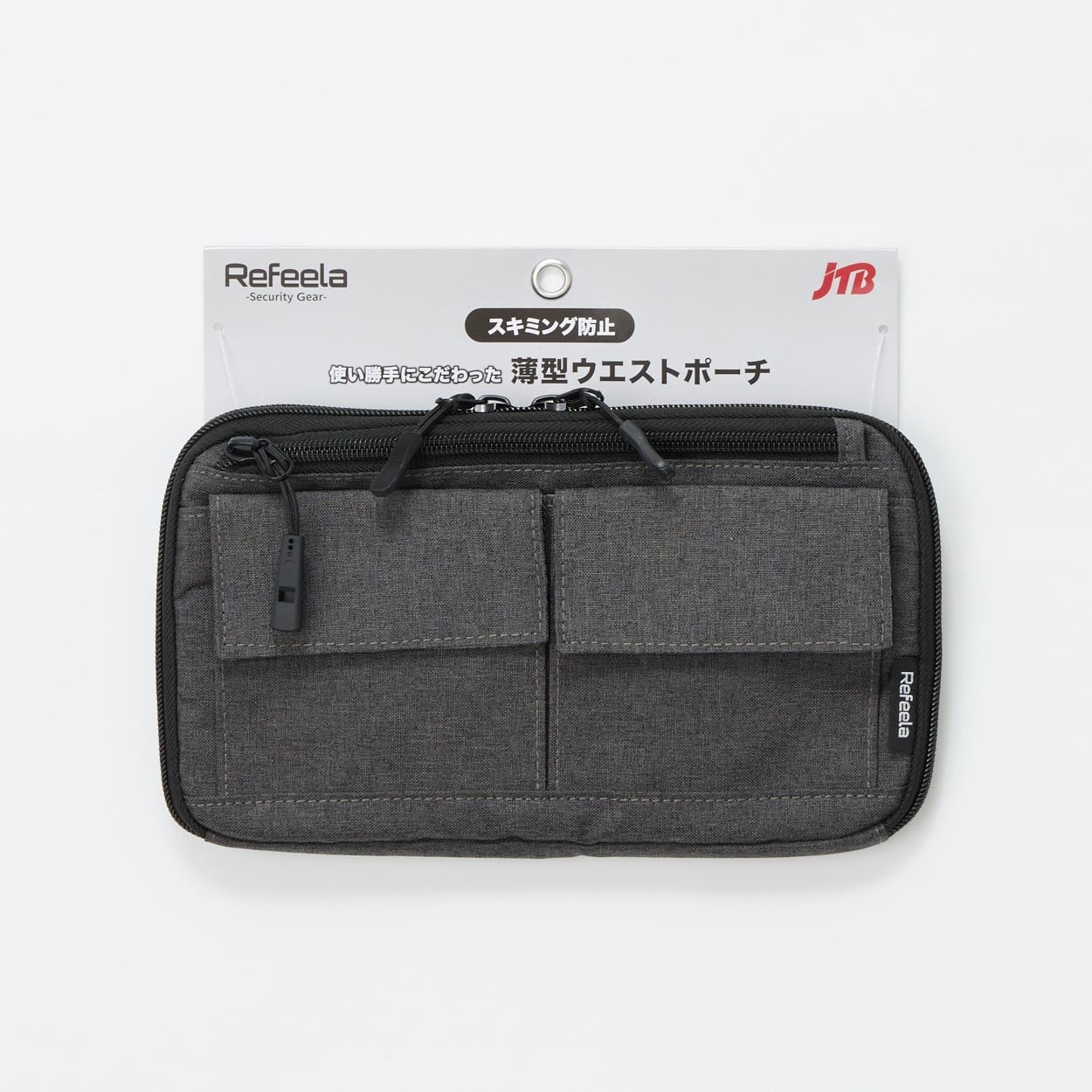 Refeela スキミング防止薄型ウエストP(クロ-フリー)