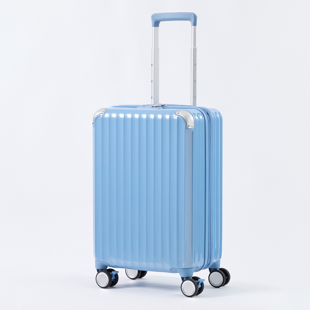 トップバリュ(TOPVALU) Sサイズ 拡張ファスナー付き軽量ジッパーキャリー(アオ-S)