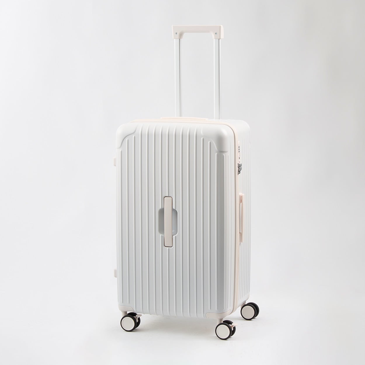 トップバリュ(TOPVALU) 100周年 トランク型ジッパーキャリー(シロ-62CM)