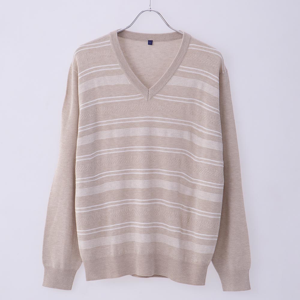 1691　ベネトン　イタリア製　メンズ　ニット　ボーダー柄　Ｌくらい