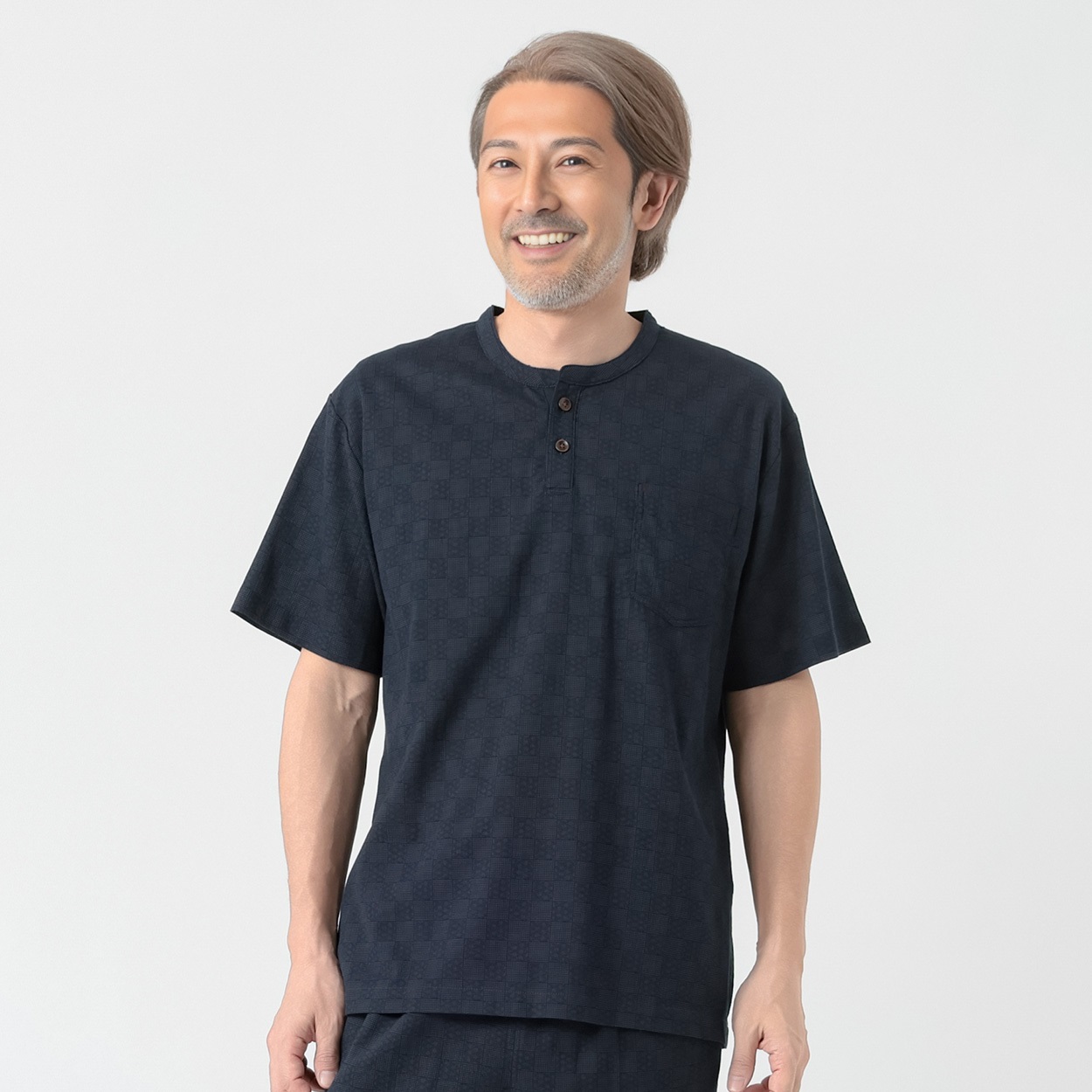 クレープ柄ヘンリーTシャツ メンズ | イオンスタイルオンライン 衣料品 