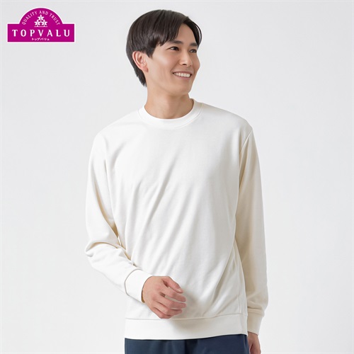 トップバリュ(TOPVALU) 裏毛スウェットシャツ メンズ(シロ-M)