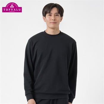 トップバリュ(TOPVALU) 裏毛スウェットシャツ メンズ(クロ-M)