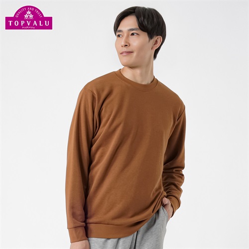 トップバリュ(TOPVALU) 裏毛スウェットシャツ メンズ(チャ-M)