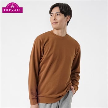 トップバリュ(TOPVALU) 裏毛スウェットシャツ メンズ(チャ-M)