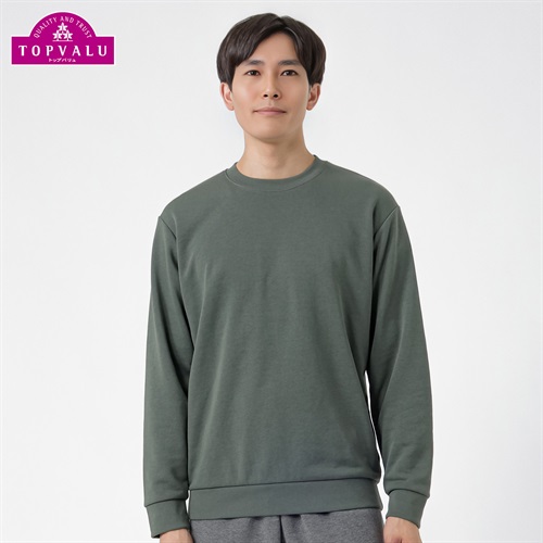 トップバリュ(TOPVALU) 裏毛スウェットシャツ メンズ(ミドリ-M)