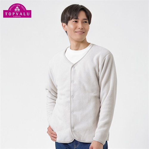 トップバリュ(TOPVALU) フリースカーディガン メンズ(ウスクロ-M)
