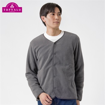 トップバリュ(TOPVALU) フリースカーディガン メンズ(チャコ－ルグレ－-M)