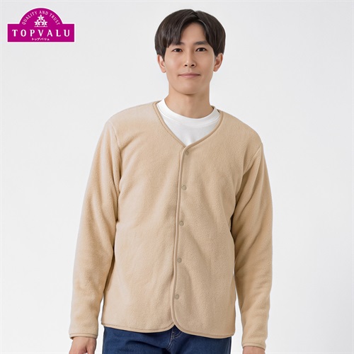 トップバリュ(TOPVALU) フリースカーディガン メンズ(ウスチャ-M)