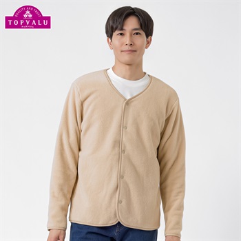 トップバリュ(TOPVALU) フリースカーディガン メンズ(ウスチャ-M)