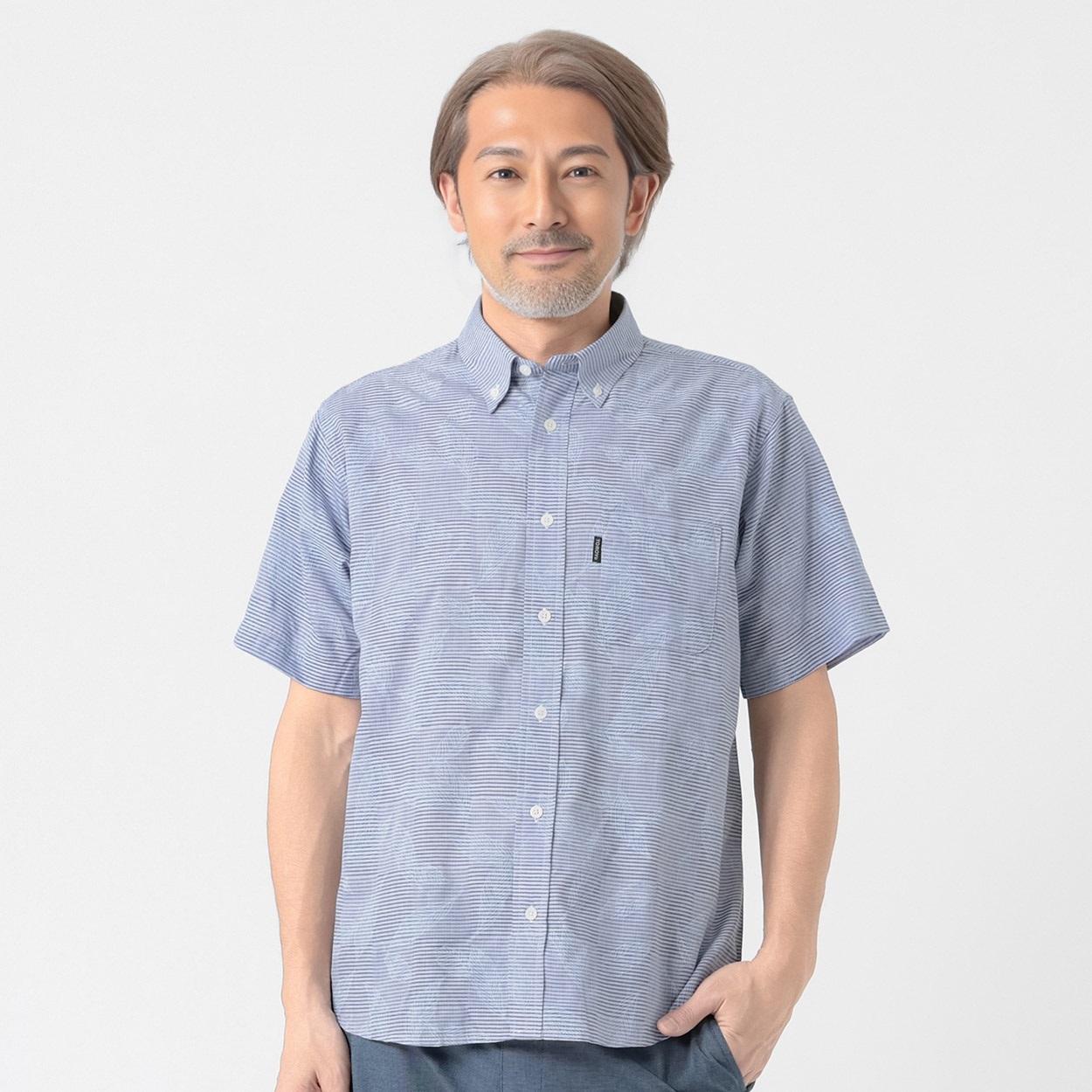 TOROY(トロイ) TOROY リーフ柄プリントシャツ メンズ(コイアオ-XL)