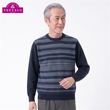 トップバリュ(TOPVALU) モールクルーネックセーター メンズ(コイアオ-M)