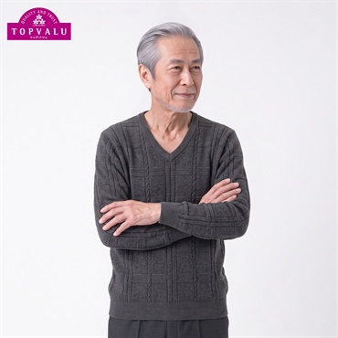 トップバリュ(TOPVALU) モールVネックセーター メンズ