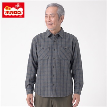ホカロン 裏ベロアオーバーシャツ メンズ(ウスクロ-M)