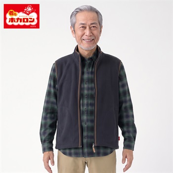 ホカロン 細コールフリースベスト メンズ(コイアオ-M)