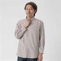 快適設計ドビー長袖シャツ メンズ 粋楽陽(きらび)(ダイダイ-M)