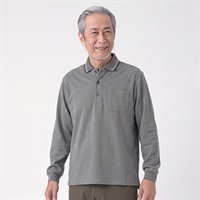暖か両面起毛ポロシャツ メンズ 粋楽陽(きらび)(ウスクロ-M)