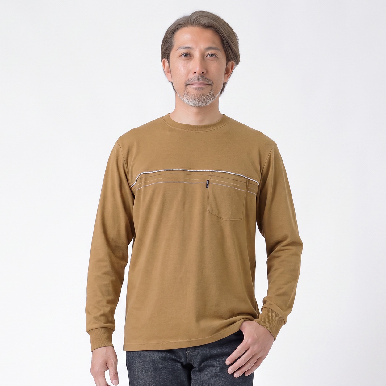 TOROY(トロイ) TOROY 二重衿ロングTシャツ メンズ(ダイダイ-L)