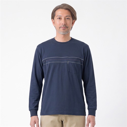 TOROY(トロイ) TOROY 二重衿ロングTシャツ メンズ(コイアオ-M)