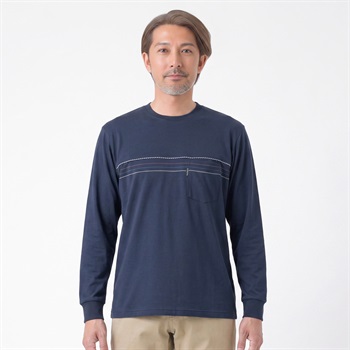 TOROY(トロイ) TOROY 二重衿ロングTシャツ メンズ(コイアオ-M)