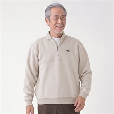TOROY 裏起毛ジップトレーナー メンズ(アイボリー-M)