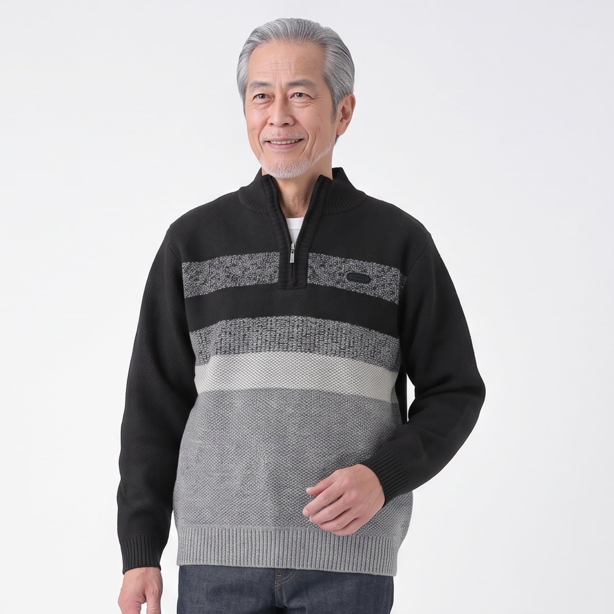 TOROY 裏フリースジップセーター メンズ(クロ-XL)