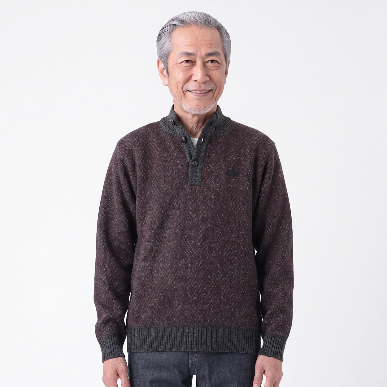 TOROY 裏フリースドンキー衿セーター メンズ(コイアカ-XL)