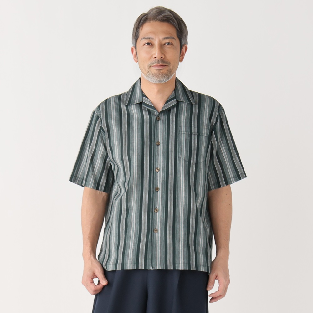 島根かぐら半袖プラクティスシャツL 粋楽陽(きらび) 日本製開襟シャツ メンズ | イオンスタイル