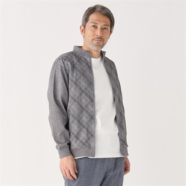 健康の森 楊柳ジャケット メンズ(チャコ－ルグレ－-XL)