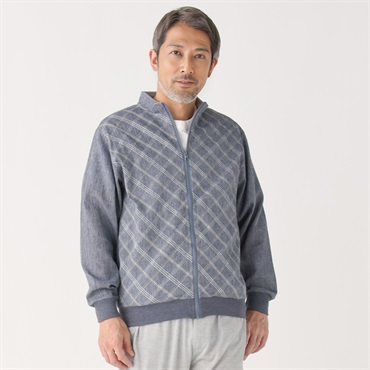健康の森 楊柳ジャケット メンズ(コイアオ-XL)