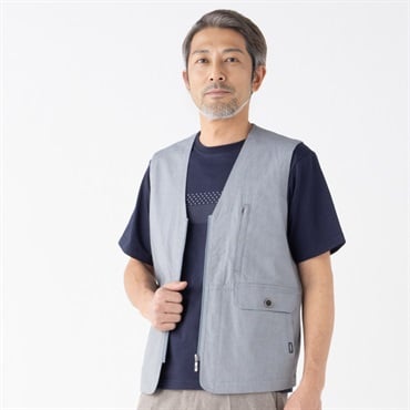 TOROY メッシュ切替ベスト メンズ(ウスクロ-M)