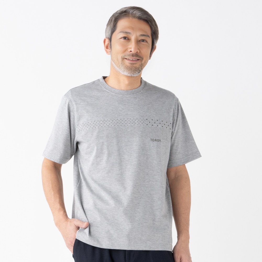 TOROY ドットプリントTシャツ メンズ(ウスクロ-L)