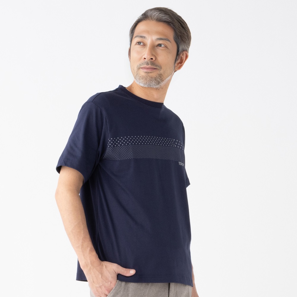 TOROY ドットプリントTシャツ メンズ(コイアオ-M)