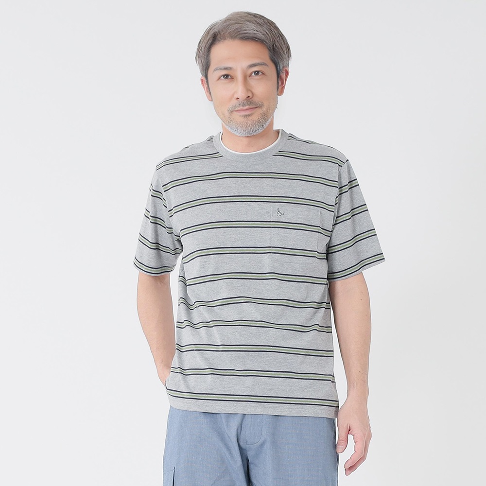 TOROY 天竺ボーダーTシャツ メンズ(ウスクロ-M)