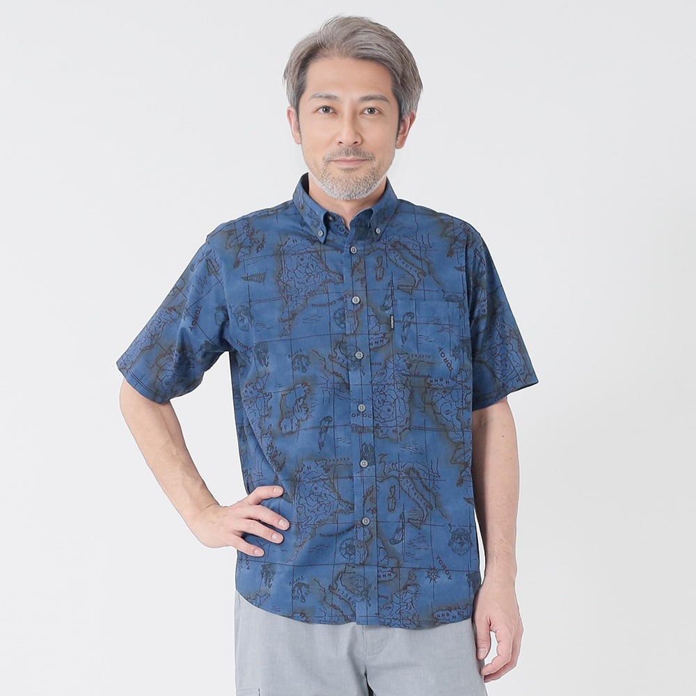 TOROY シャツ トロイ TOROY ストライプ柄 長袖 シャツ L 灰系 グレー ボタン 毛