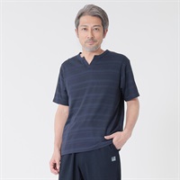 北斎 メッシュボーダースキッパーTシャツ メンズ(コイアオ-M)