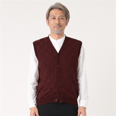 うさと服　メンズベスト 日本製 ブロック柄ベスト メンズ | イオンスタイルオンライン 衣料品