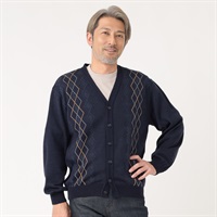 日本製 ダイヤ柄カーディガン メンズ | イオンスタイルオンライン 衣料