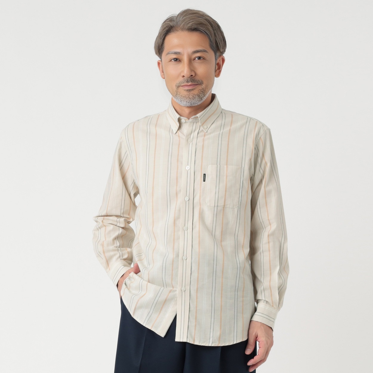 Drake’s ストライプ ボタンダウンシャツ DRAKE'S（ドレイクス） シャツ 「別注」Drake's / ワイドストライプ