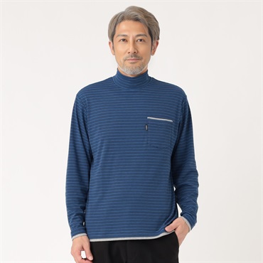 TOROY シャツ トロイ TOROY ストライプ柄 長袖 シャツ L 灰系 グレー ボタン 毛