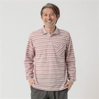 快適設計 日本製夏長袖デザインポロシャツ メンズ 粋楽陽(きらび)(コイアカ-S)