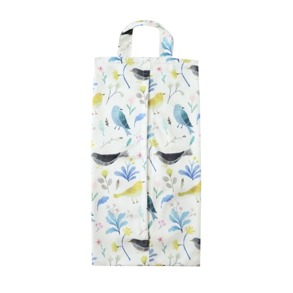 ティッシュボックスカバー ティッシュケース 布製プリント 持ち手付