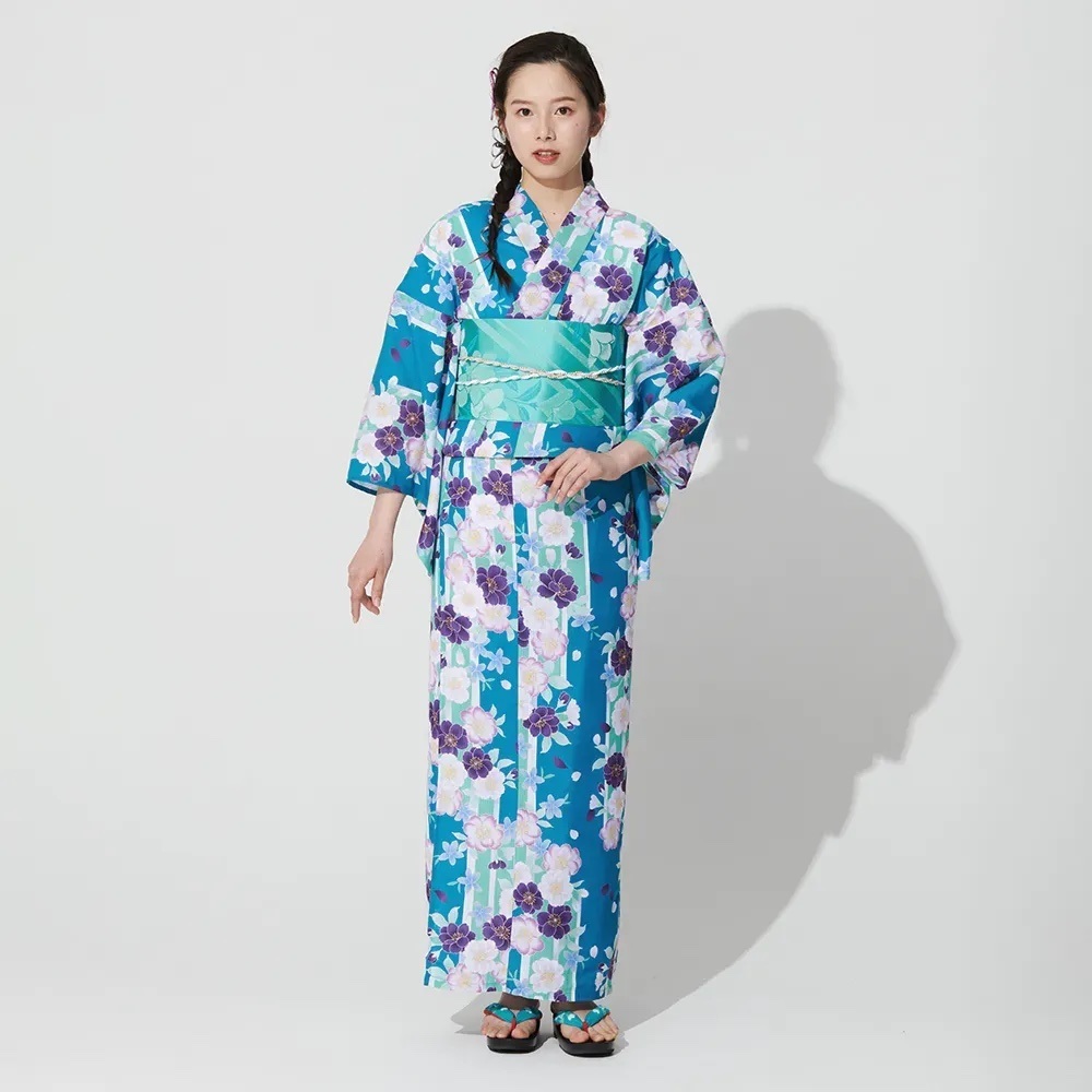 浴衣 ゆかた クリーニング済み 帯付き つま先立ち
