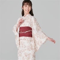 【ポイント20倍対象商品】ノースリワンピゆかた 2点セット(シルエットバラ-M-L)