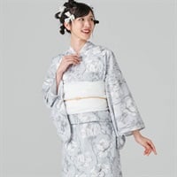 【ポイント20倍対象商品】ノースリワンピゆかた 2点セット(トルコキキョウ-M-L)
