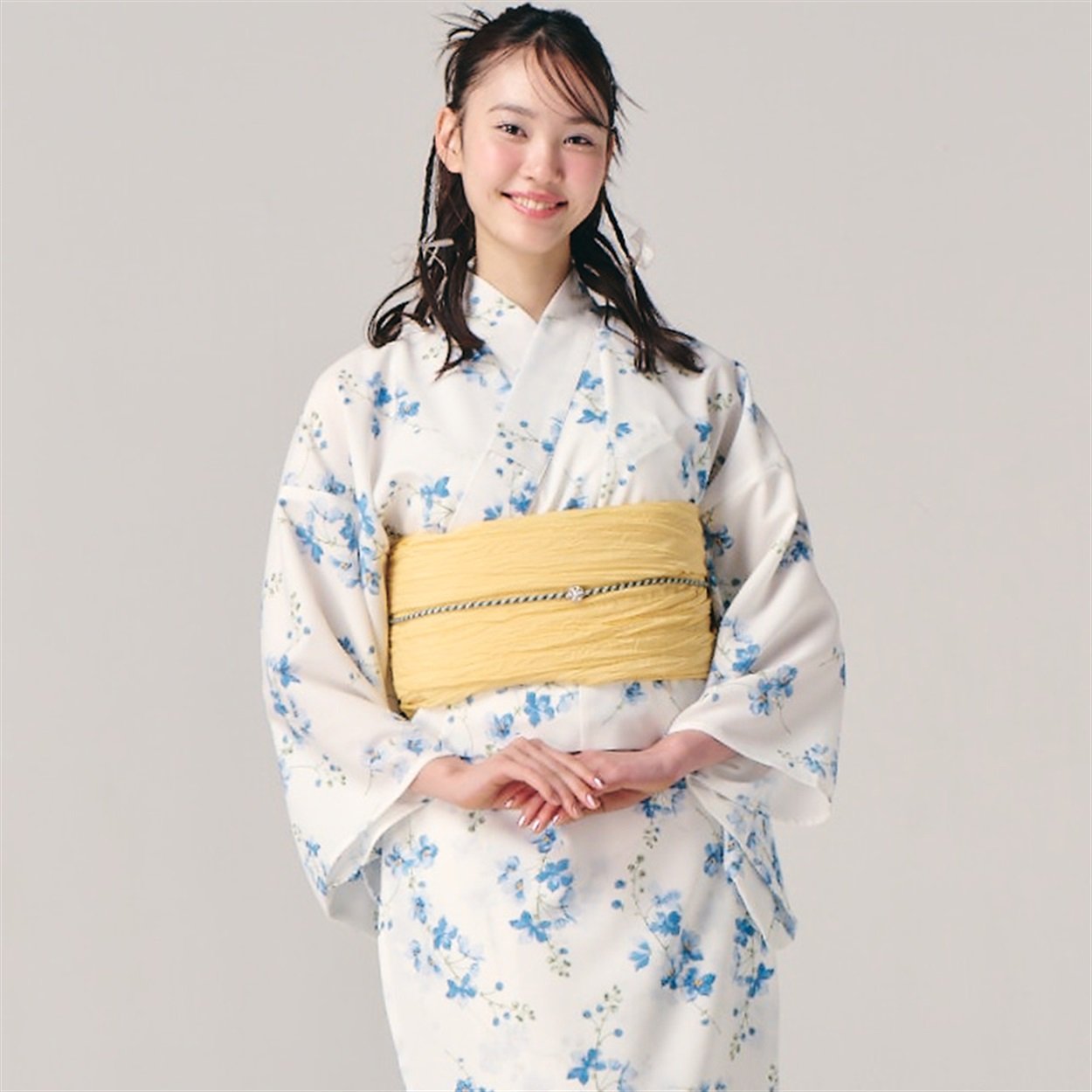 【ポイント20倍対象商品】キャミワンピゆかた 2点セット 一人で着られる セパレートタイプ キャミワンピースはデイリー使いにも(デルフィニウム-L-LL)