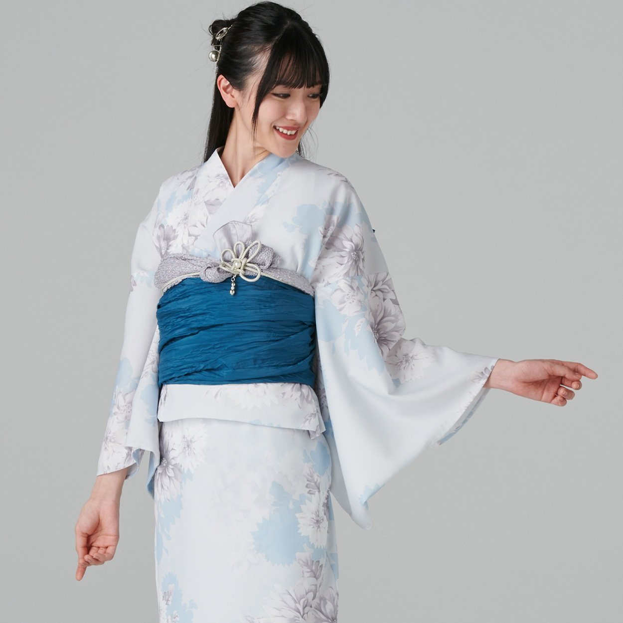 【ポイント20倍対象商品】キャミワンピゆかた 2点セット 一人で着られる セパレートタイプ キャミワンピースはデイリー使いにも(ダリア-L-LL)