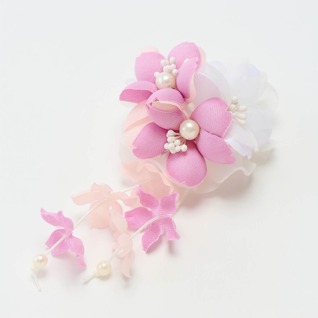 豪華【ホワイト✕ニュアンスカラー】ドライフラワー髪飾り編みおろしハレの日お花飾り 髪飾り 結婚式 成人式 卒業式 白薔薇 ヘアアクセサリー
