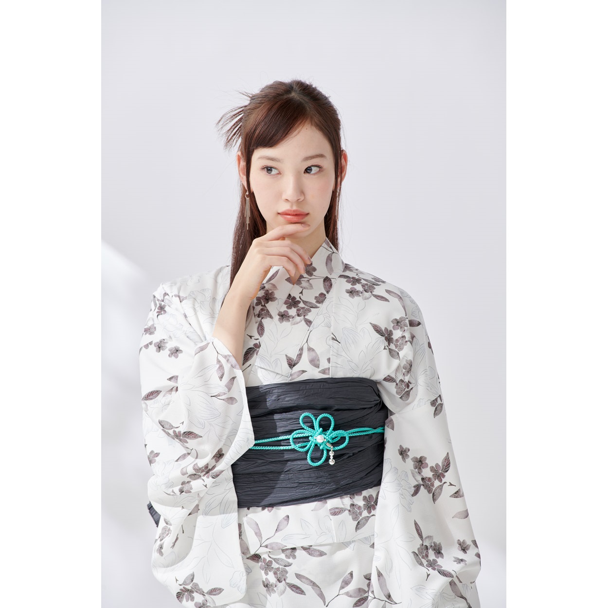 キャミワンピゆかた(ゆかた+へこ帯) 2点セット レディス(木蓮-L-LL)