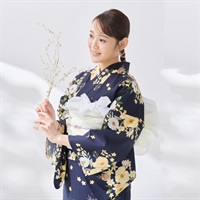 キャミワンピゆかた(ゆかた+へこ帯) 2点セット レディス(ブーケ-M-L)